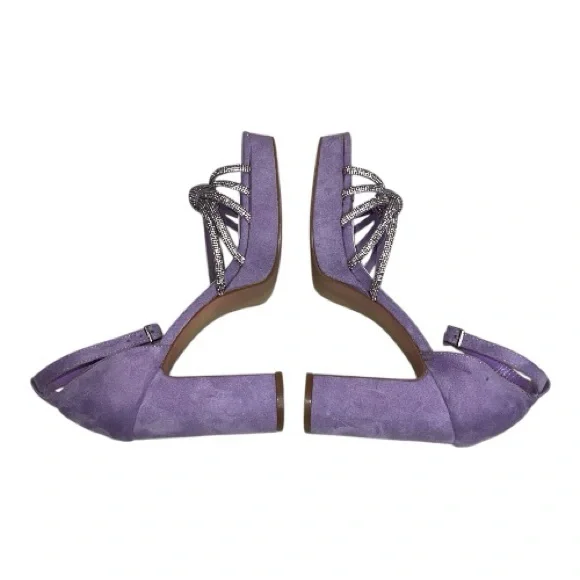 Vivianly Women's Rhinestone Platform Chunky Heels Sz 8 - Picture 3 of 10